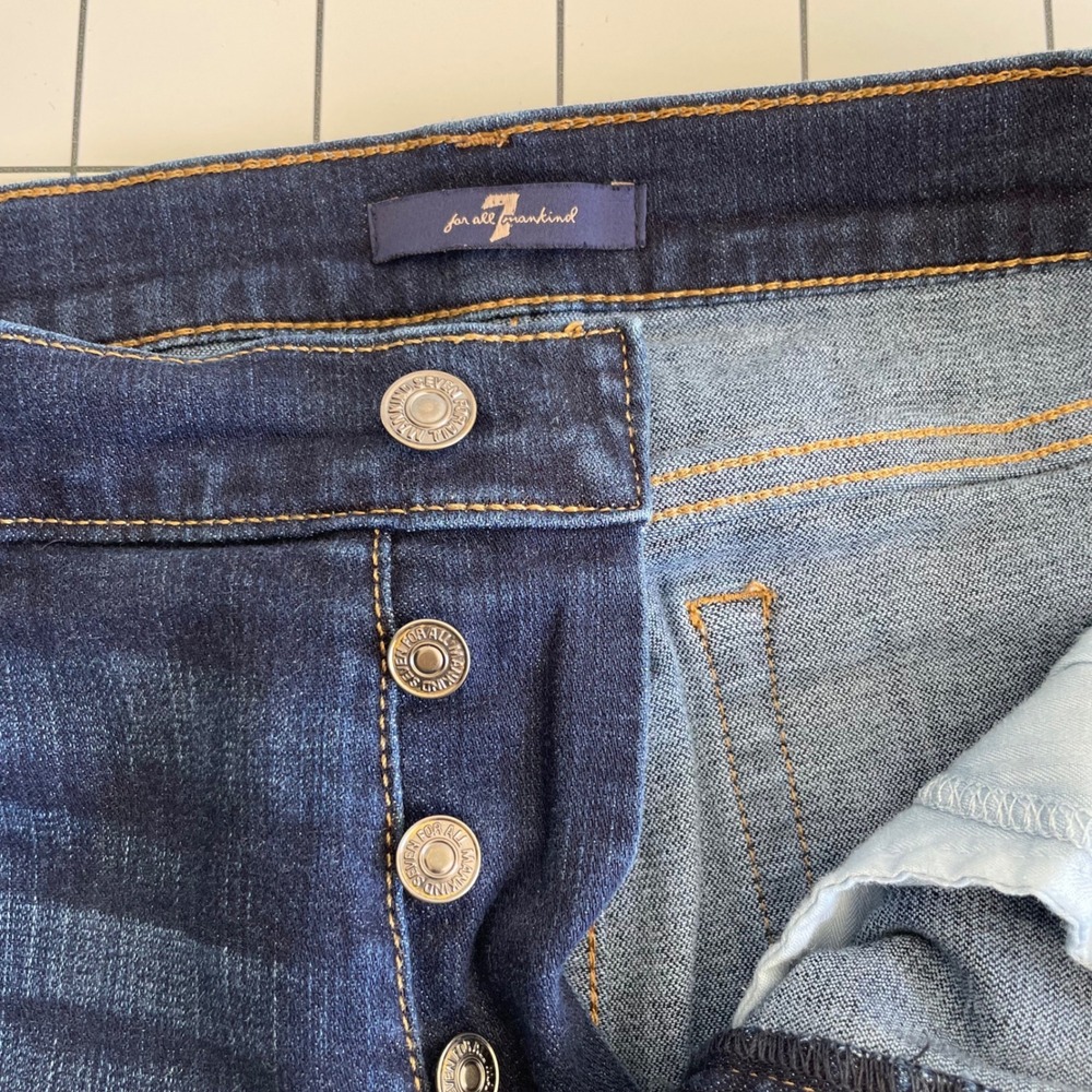 7 For All Mankind Josefina Slim Boyfriend Ankle Jeans Womens 30 Dark Wash - Picture 4 of 10